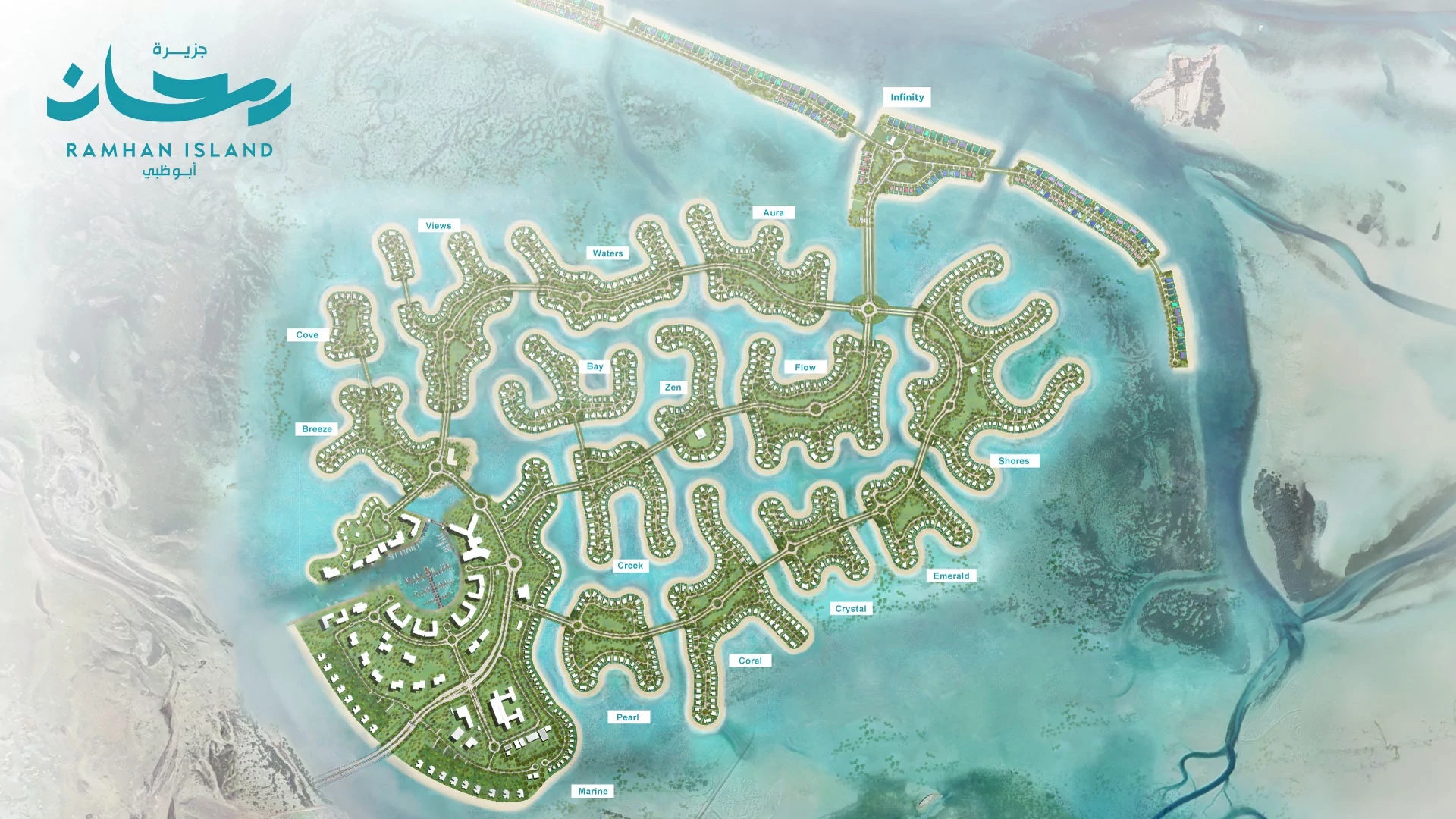 Ramhan Island masterplan showing the Ritz Carlton Reserve site